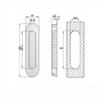 (160x47x17mm) Tay nắm âm HAFELE 903.11.950 (inox mờ)