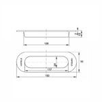 (DIY 150x50x13mm) Tay nắm âm HAFELE 489.72.133 (inox mờ)