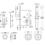 (DIY BS50mm, WC) Bộ khóa cửa trượt HAFELE 911.26.523 (vàng bóng)