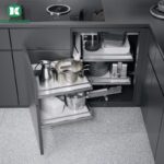 (K, 450mm, trái) Rổ góc Kesseböhmer 546.17.004 Magic corner (Xoay trái)