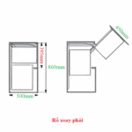 (K, 450mm, trái) Rổ góc Kesseböhmer 546.17.005 Magic corner (Xoay phải)
