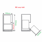 (K, 450mm, trái) Rổ góc Kesseböhmer 546.17.004 Magic corner (Xoay trái)