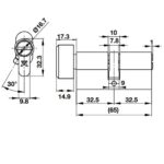 (Oval WC, 65mm) Ruột khoá HAFELE 1 đầu vặn 489.56.252