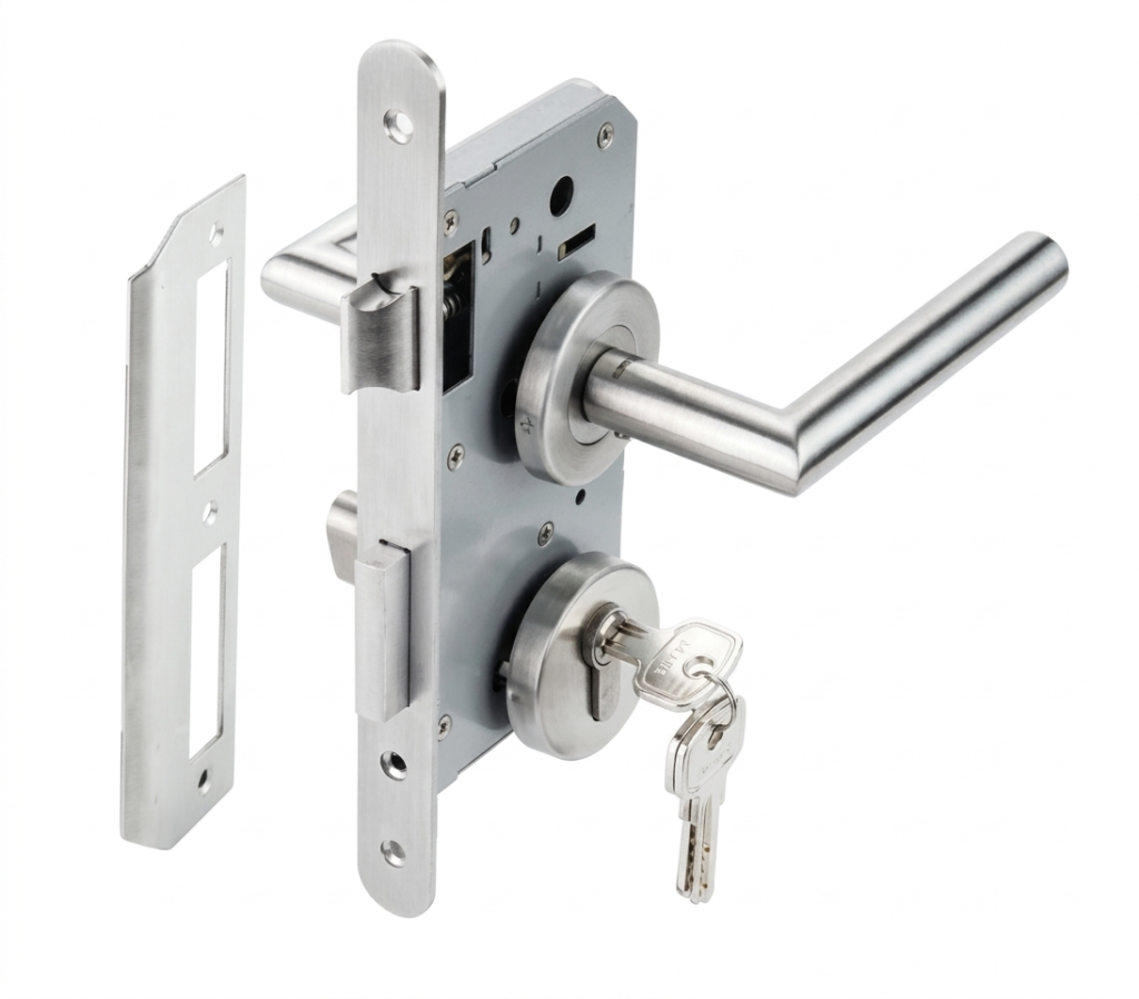 (55/72,65mm) Bộ khoá tay gạt HAFELE 499.62.504 (inox)