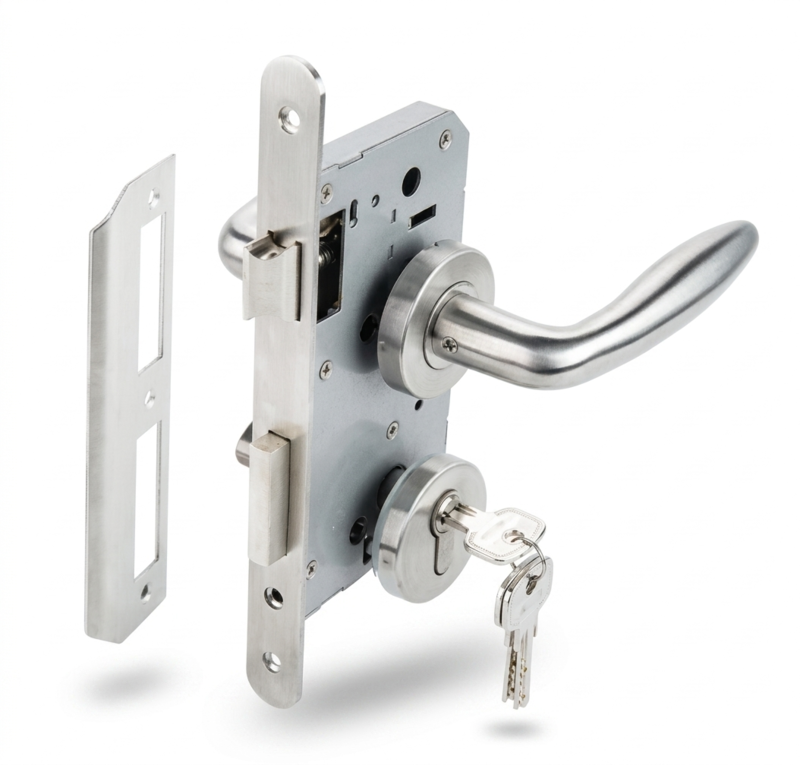 (55/72,65mm) Bộ khoá tay gạt HAFELE 499.63.801 (inox)
