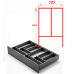 (400mm) Bộ khay chia ngăn kéo HAFELE 552.52.303 (xám) 552.52.803 (trắng)
