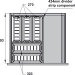 (500mm, kiểu 1) Bộ khay chia ngăn kéo inox304 HAFELE 552.52.390 (xám) 552.52.891 (trắng)