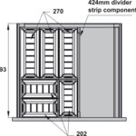(500mm, kiểu 2) Bộ khay chia ngăn kéo inox304 HAFELE 552.52.392 (xám) 552.52.893 (trắng)