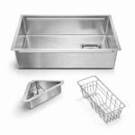 (760mm, combo) Chậu bếp inox HAFELE 567.24.401 JUMBO WS HS26-SSN1S-7644-EMBOSSED