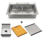 (860mm, combo) Chậu bếp inox HAFELE 567.94.058 WS R10 HS25-SSN2S-8650-SILVER