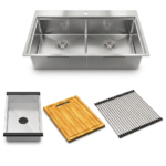 (860mm, combo) Chậu bếp inox HAFELE 567.94.057 WS R10 HS25-SSN2S-8644-SILVER