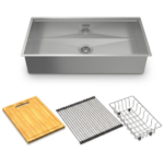(860mm, combo) Chậu bếp inox HAFELE 567.24.477 WS R0 HS24-SSN1S-8644-SILVER