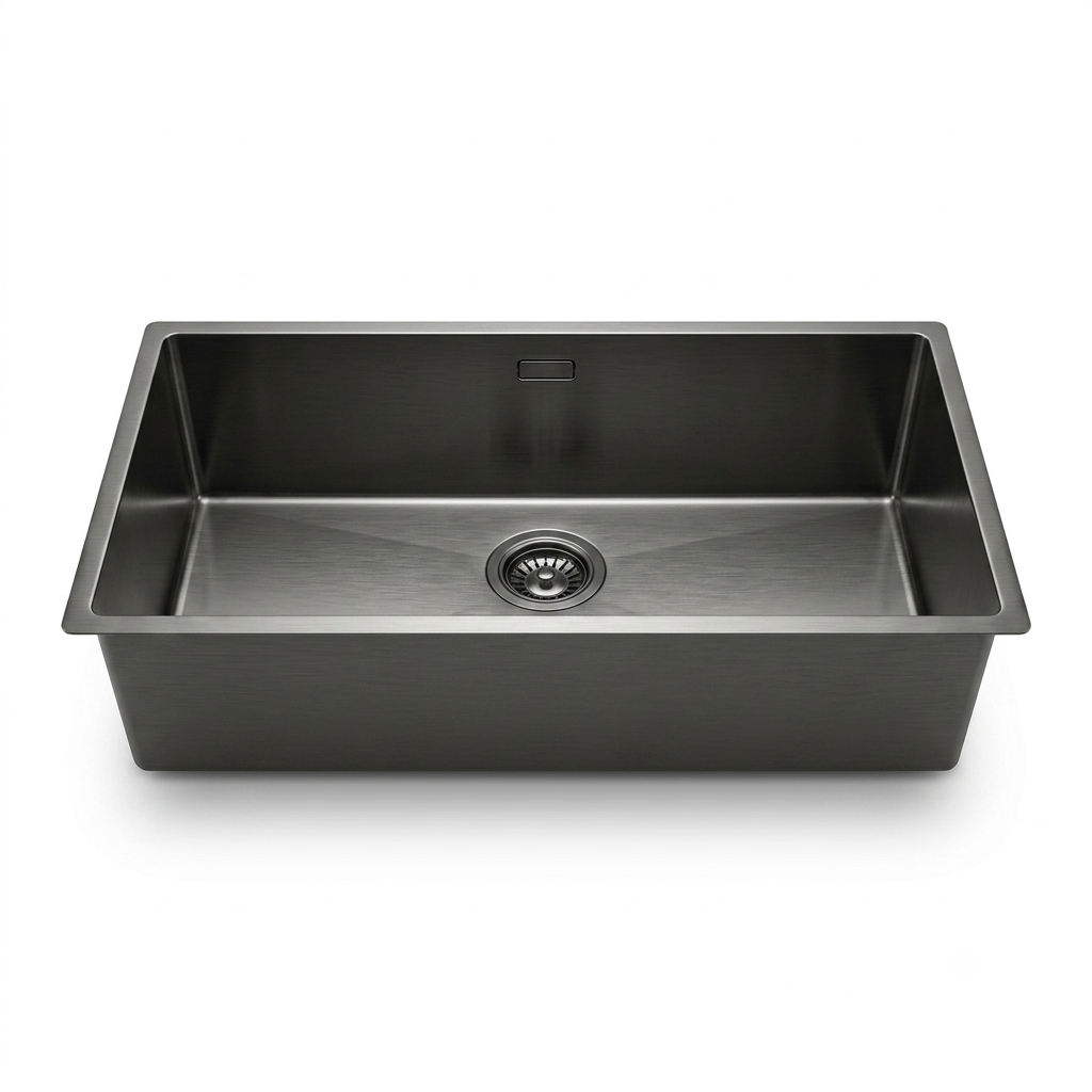 (760mm, titan) Chậu bếp inox HAFELE 567.24.482 R25 HS25-SSN1S-760 Nano PVD