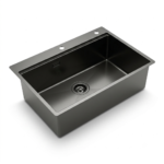 (760mm, titan) Chậu bếp inox HAFELE 567.24.484 R10 HS25-SSN1S-7650 Nano PVD