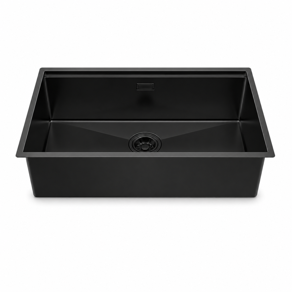 (760mm, đen) Chậu bếp inox HAFELE 567.24.487 R10 HS25-SSN1S-7644 Nano PVD