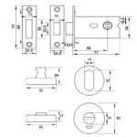 (BS58mm, WC) Thân khóa chốt vệ sinh HAFELE 902.54.291 (đen mờ)