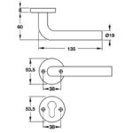 (F) Tay nắm gạt có nắp che HAFELE 903.92.596 ROSETTE
