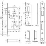 (BS55/CC72mm,F) Thân khóa HAFELE 911.02.153 (inox mờ)