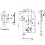 (BS55/CC72mm, không chốt chết) Thân khóa lưỡi gà HAFELE 911.23.428