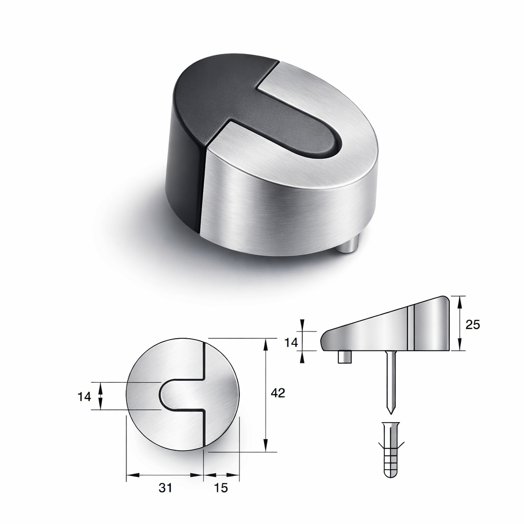 (H25mm) Chặn cửa gắn sàn HAFELE 937.53.526