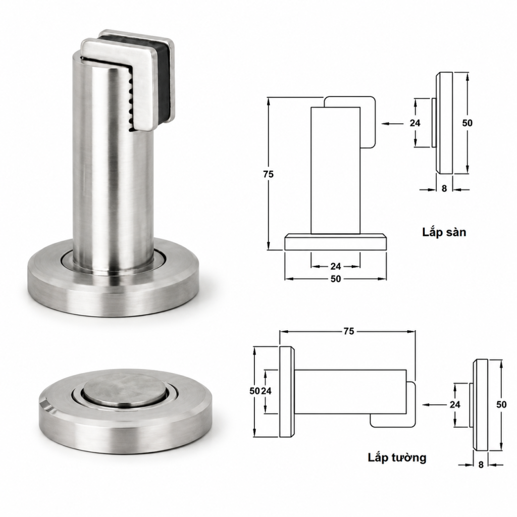 (H75mm) Chặn cửa nam châm HAFELE 928.23.004