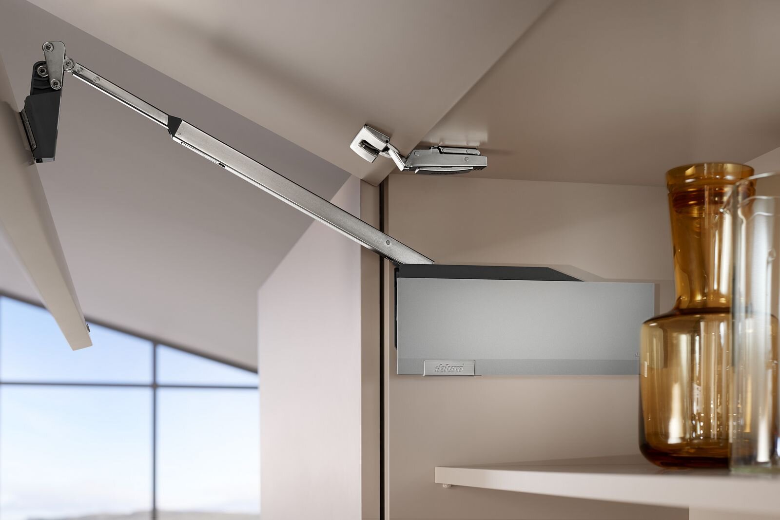 Cơ chế vận hành êm ái của tay nâng Blum AVENTOS HF 28 (HF top 1805)