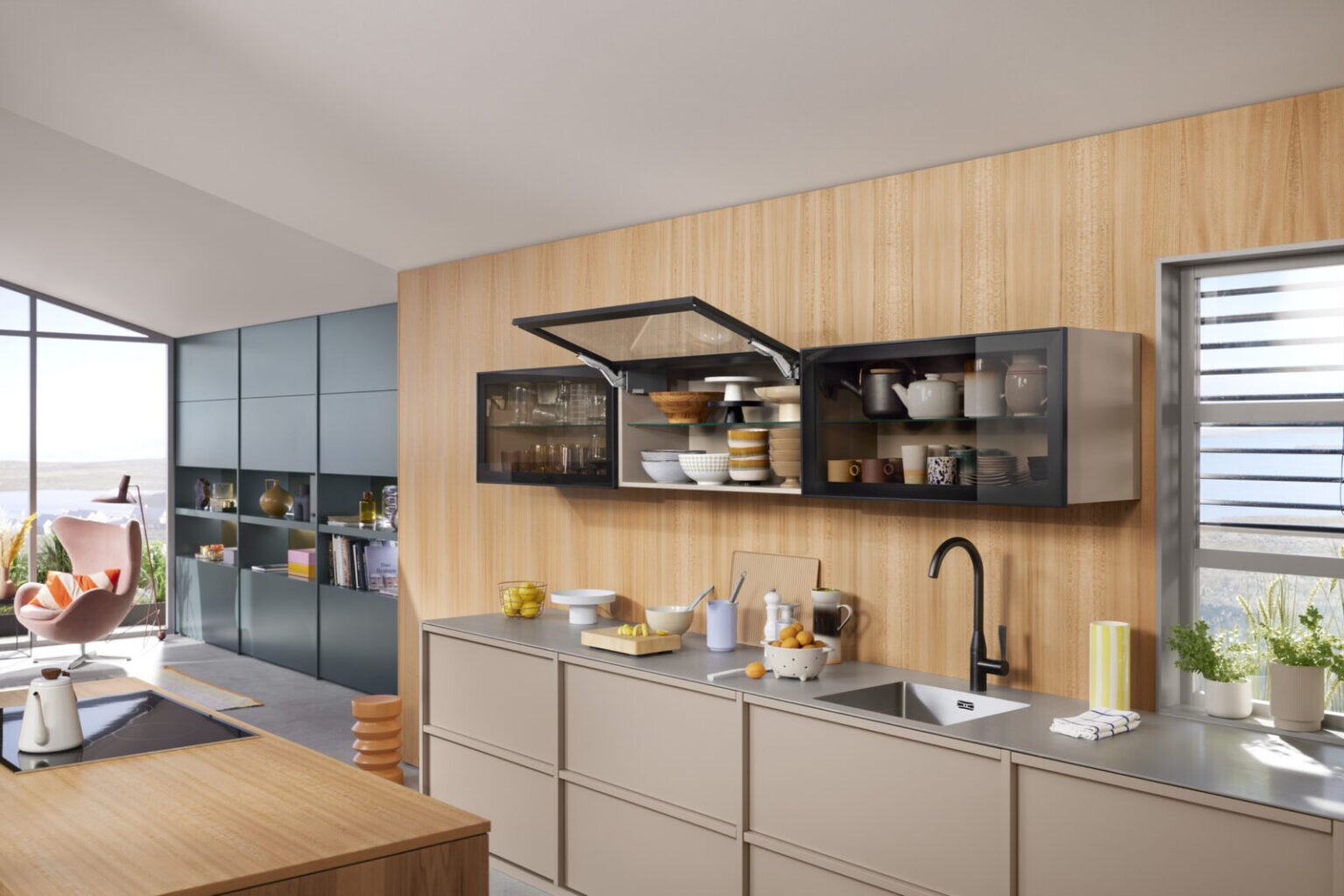 Tay nâng 1 cánh AVENTOS HK top nhỏ gọn truyền thống