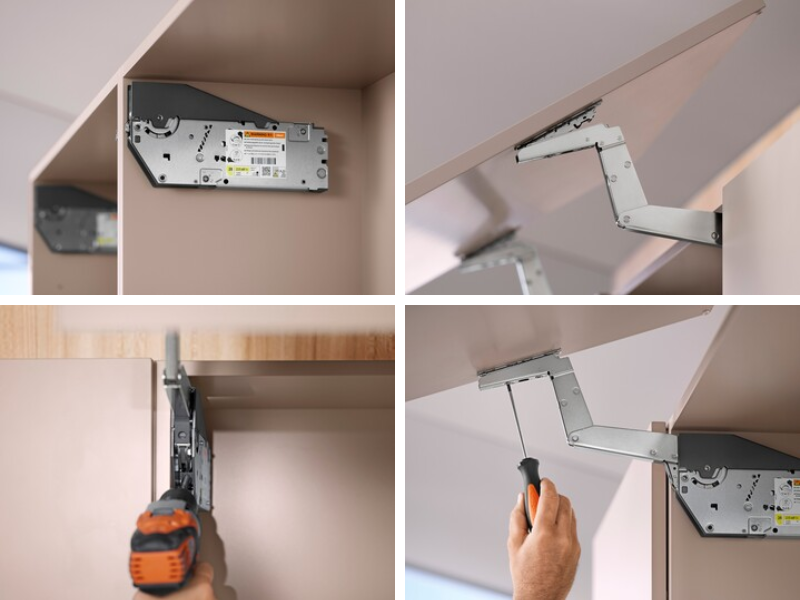 AVENTOS HS top dành cho cánh tủ mở xoay