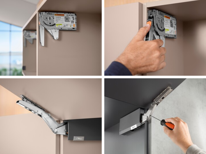 AVENTOS HK Top là tay nâng cánh lên cao và giữ cố định