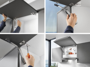 AVENTOS HK-XS là hệ thống tay nâng mỏng nhất có tích hợp giảm chấn