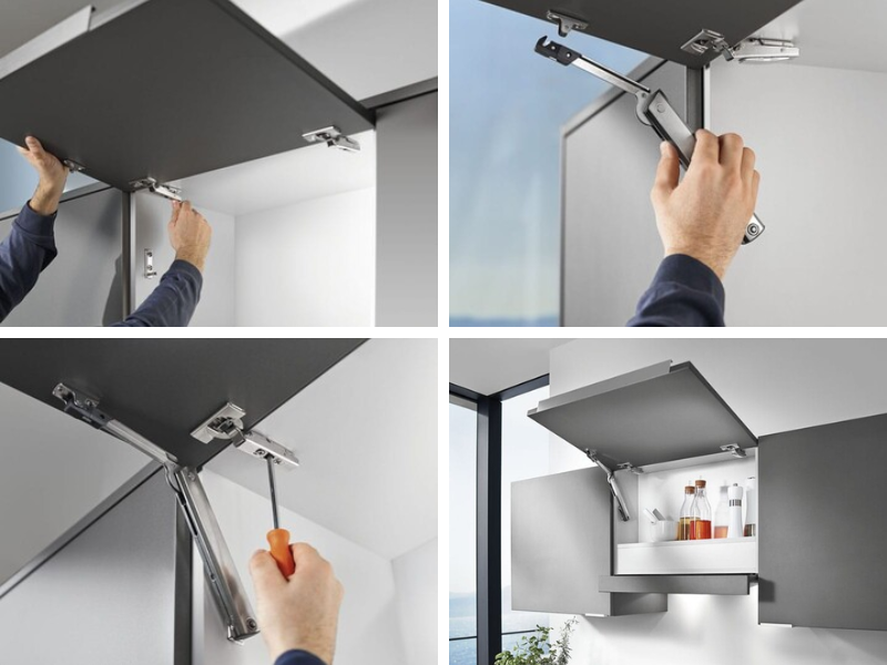 AVENTOS HK-XS là hệ thống tay nâng mỏng nhất có tích hợp giảm chấn