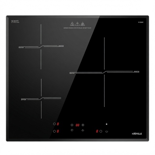 (60cm,6.0kW) Bếp từ HAFELE 3 vùng nấu 536.61.911 HC-I6031B