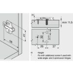 (9mm) Đế bản lề Blum chữ thập 175H7190 7323033 (Nikel)