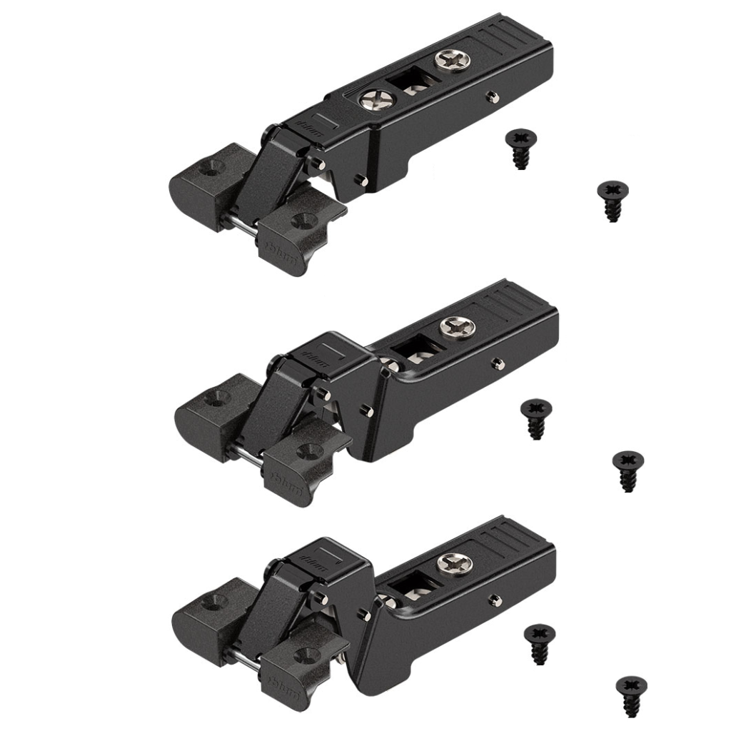 (19-22mm,95º) Bản lề cánh khung nhôm Blum 71T950A 1488410 71T960A 5465325 71T9750A 3262034 (Onyx black, CLIP top)
