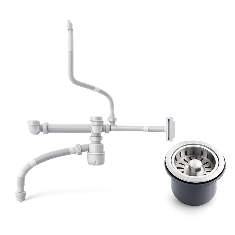 Bộ xả chậu inox 2 hố HAFELE 567.25.880