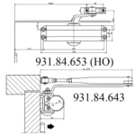 (60kg, EN3,F,lắp nổi) Đóng cửa tự động HAFELE 931.84.643 DCL11 (Tay co thuỷ lực)