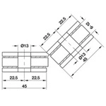 Kẹp nối kính 135D, HAFELE 981.00.572 (Crom bóng)
