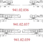 (50-120kg, 620mm) Cửa trượt HAFELE 941.02.037 Slido Classic 120-P D-line11 (Giảm chấn 1 bên)