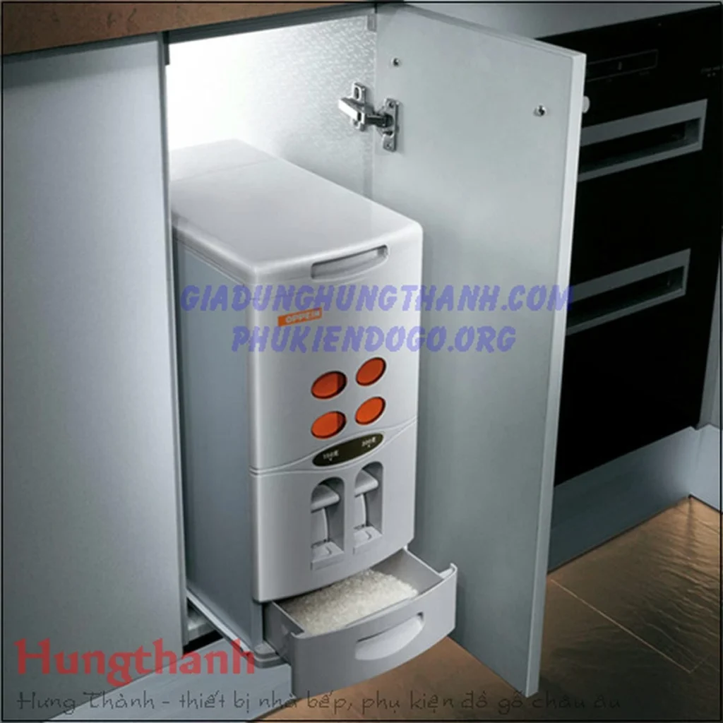 Thùng gạo âm tủ 18kg China cho hộc tủ 300mm EGA300