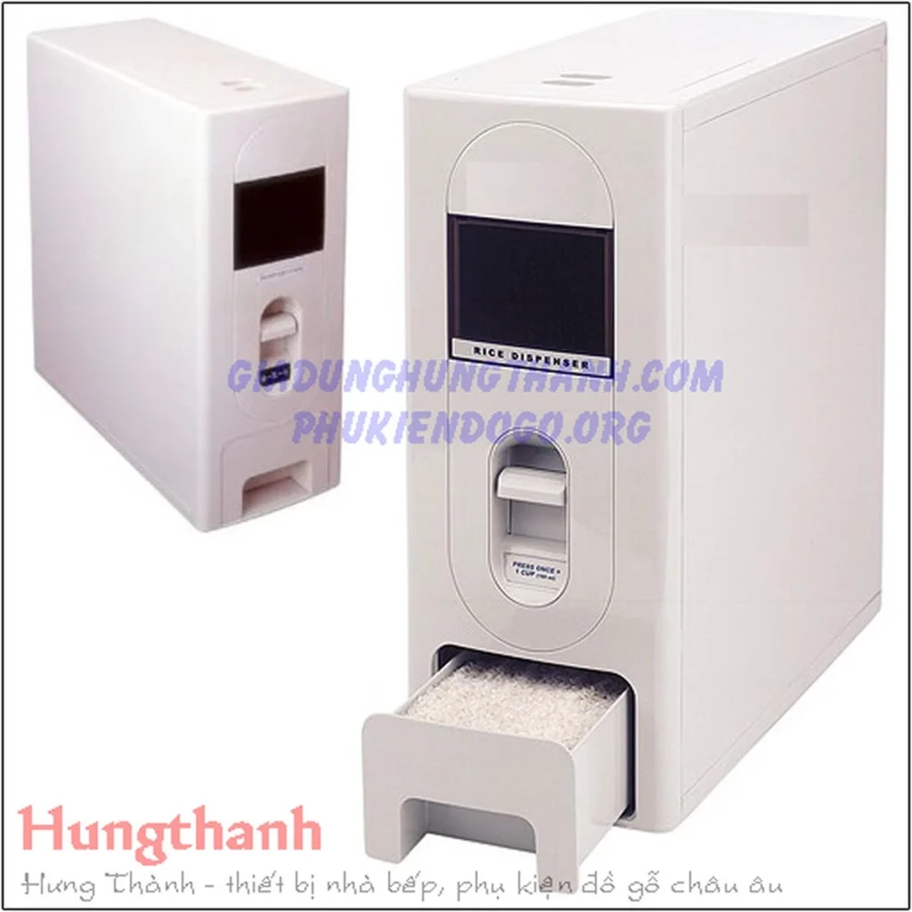 Thùng gạo âm tủ 15kg China cho hộc tủ 200mm B17