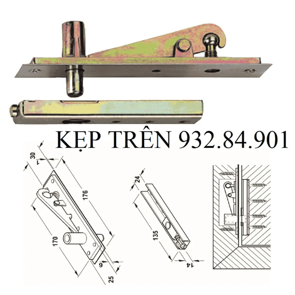 Bas kẹp trên bản lề sàn HAFELE 932.84.901