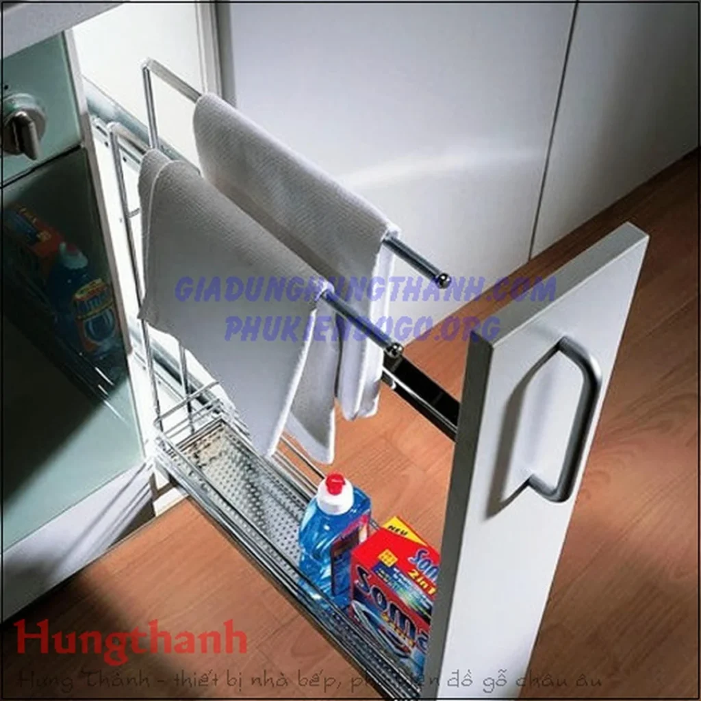 (150mm) Giá chai lọ kèm thanh treo khăn Kessebohmer 545.61.063