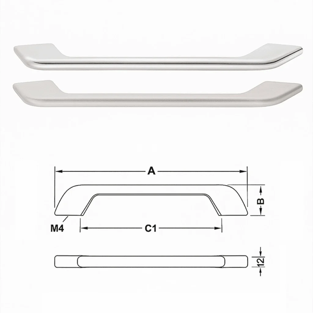 (212/160mm,340/288mm) Tay nắm tủ HAFELE, H1510 106.61.214 106.61.217 106.61.014 106.61.017