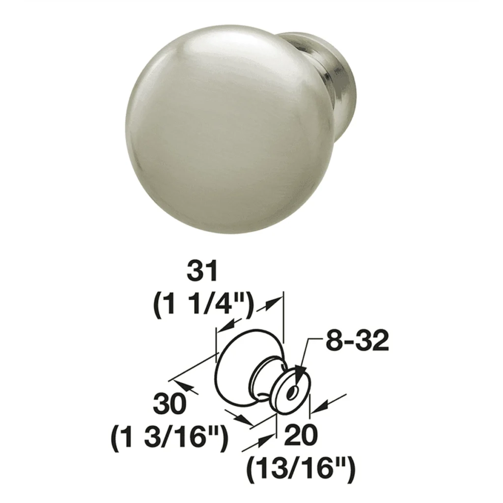 Quả nắm tủ HAFELE 136.94.600 (Niken mờ)