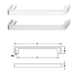 (146/128,178/160,210/192mm) Tay nắm tủ HAFELE H1385 110.34.265 110.34.266 110.34.267 110.34.665 110.34.666 110.4.667
