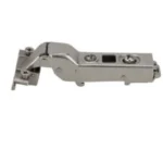 Bản lề cong vừa (trùm nửa), giảm chấn Hafele SM khung nhôm 315.26.701 (kèm đế, màu inox)