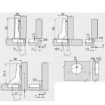 (15-24mm,100°) Bản lề tủ Blum không giảm chấn 71M2550 3281399 71M2650 7979793 71M2750 1984053 (Nikel, CLIP top)