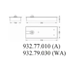 (100kg, EN3) Bản lề sàn HAFELE 932.77.010 932.79.030 (Lắp âm)