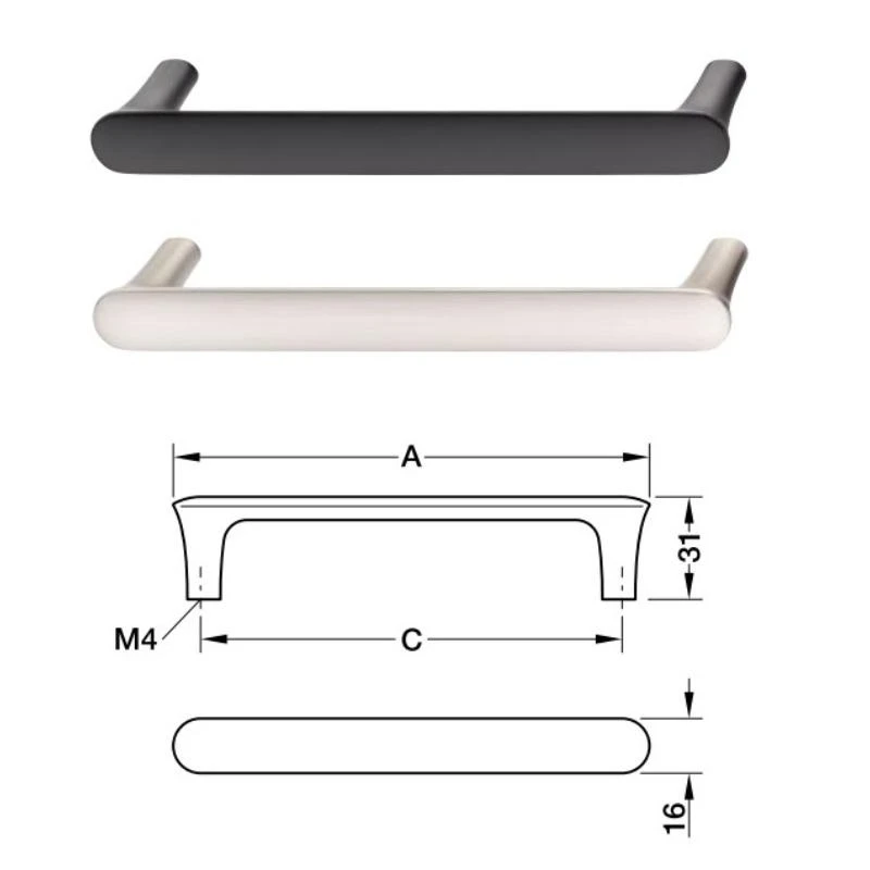(112/96mm,208/192mm) Tay nắm tủ HAFELE H2520 106.71.080 106.71.083 106.71.090 106.71.093