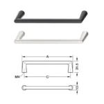 (109/96mm,173/160mm) Tay nắm tủ HAFELE H2565 106.71.330 106.71.332 106.71.340 106.71.342